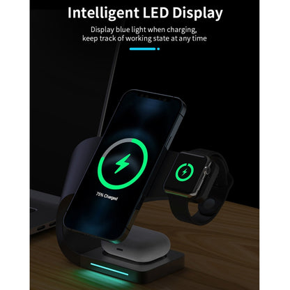 178 4 In 1 Multi-function Smart Magnetic Wireless Charger for iPhone & iWatches & AirPods(Black) - Wireless Charger by PMC Jewellery | Online Shopping South Africa | PMC Jewellery | Buy Now Pay Later Mobicred