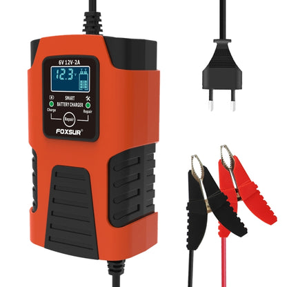 FOXSUR 2A / 6V / 12V Car / Motorcycle 3-stage Full Smart Battery Charger, Plug Type:UK Plug(Red) - Battery Charger by FOXSUR | Online Shopping South Africa | PMC Jewellery | Buy Now Pay Later Mobicred