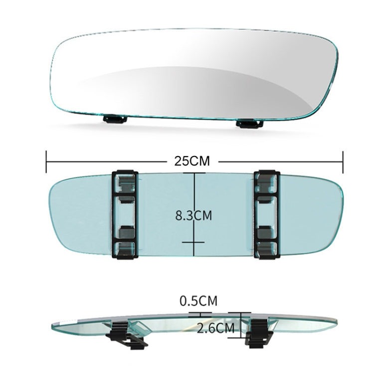3R-337 Curved Mirror 250mm Car Rearview Retrofit Frameless Clear Large Mirror(White) - Interior Mirrors by 3R | Online Shopping South Africa | PMC TechLife | Buy Now Pay Later Mobicred