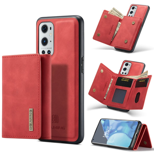 For OnePlus 9 Pro DG.MING M1 Series 3-Fold Multi Card Wallet  Back Cover Shockproof Case with Holder Function(Red) -  by DG.MING | Online Shopping South Africa | PMC Jewellery | Buy Now Pay Later Mobicred