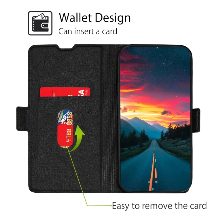 For Doogee X96 Pro Ultra-thin Voltage Side Buckle PU + TPU Horizontal Flip Leather Case with Holder & Card Slot(Black) - More Brand by PMC Jewellery | Online Shopping South Africa | PMC Jewellery | Buy Now Pay Later Mobicred