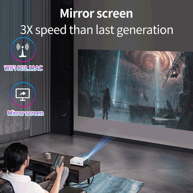 WEJOY Y5 800x480P 80 ANSI Lumens Portable Home Theater LED HD Digital Projector, Android 9.0, 1G+8G, EU Plug - LED Projector by WEJOY | Online Shopping South Africa | PMC Jewellery | Buy Now Pay Later Mobicred