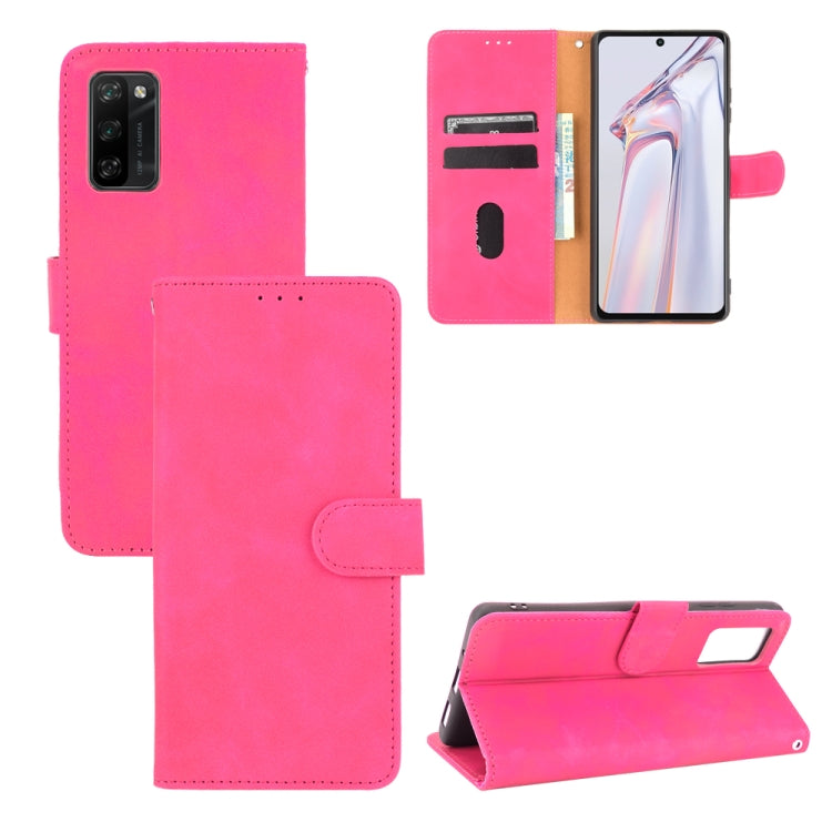 For Blackview A100 Solid Color Skin Feel Magnetic Buckle Horizontal Flip Calf Texture PU Leather Case with Holder & Card Slots & Wallet(Rose Red) - More Brand by PMC Jewellery | Online Shopping South Africa | PMC Jewellery | Buy Now Pay Later Mobicred