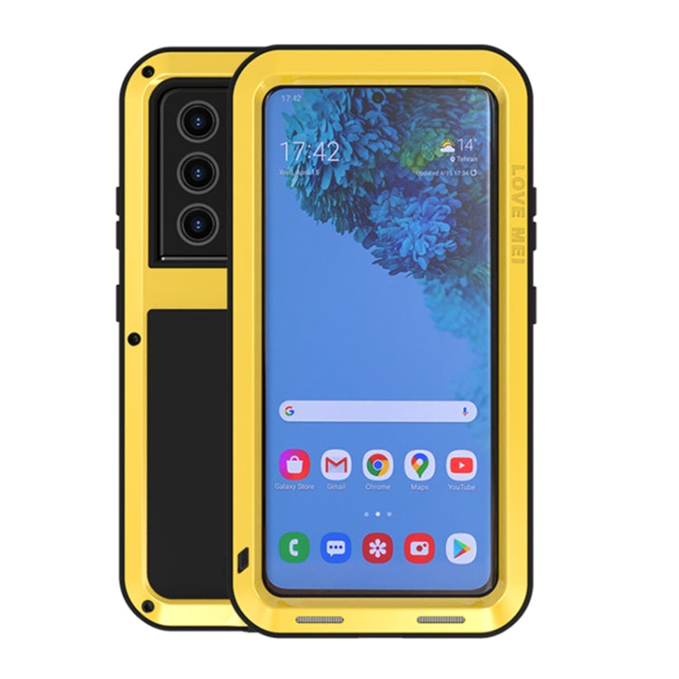 For Samsung Galaxy S21 Ultra 5G LOVE MEI Metal Shockproof Waterproof Dustproof Protective Case without Glass(Yellow) - Galaxy S21 Ultra 5G Cases by LOVE MEI | Online Shopping South Africa | PMC Jewellery