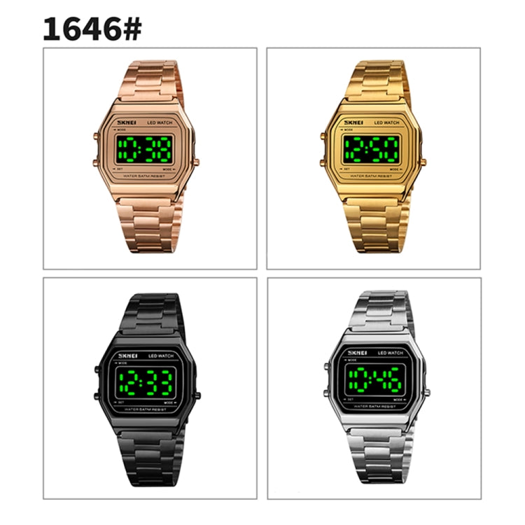 SKMEI 1646 LED Digital Display Luminous Electronic Watch(Black) - free shipping - PMC TechLife - Order now!