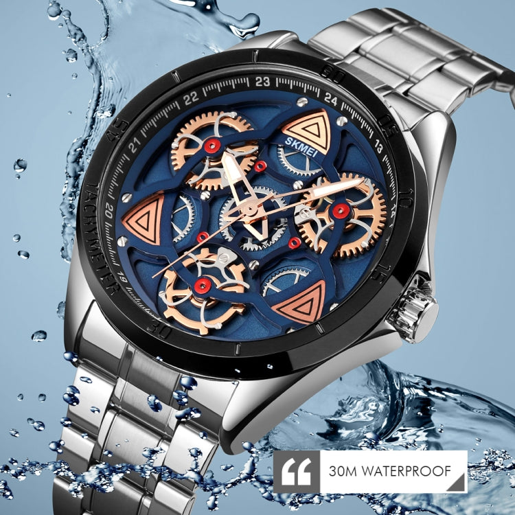 SKMEI 1678 Men Waterproof Quartz Watch with Rotatable Gear Dial(Black Shell Black Surface) - free shipping - PMC TechLife - Order now!