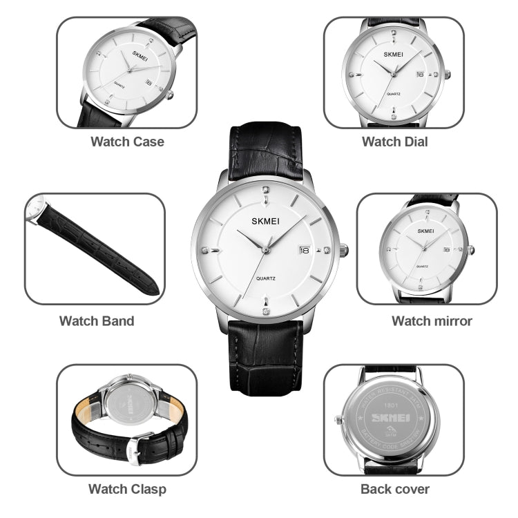 SKMEI 1801 Men Casual Calendar Quartz Watch(BLack) - free shipping - PMC TechLife - Order now!