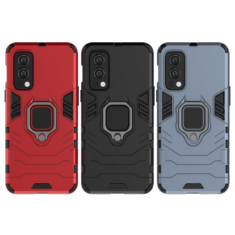 For OnePlus Nord 2 5G PC + TPU Shockproof Protective Case with Magnetic Ring Holder(Navy Blue) - OnePlus Cases by PMC TechLife | Online Shopping South Africa | PMC TechLife