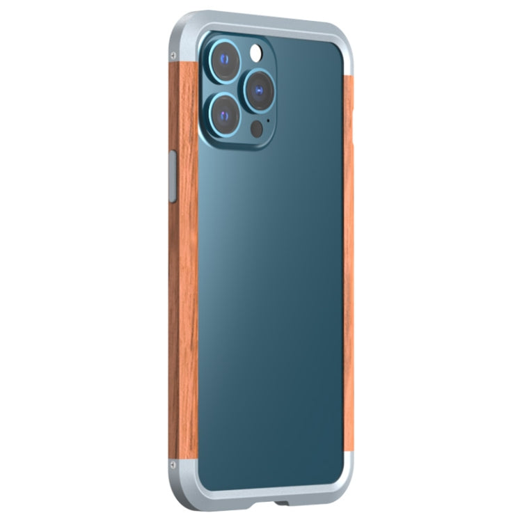 For iPhone 13 Pro R-JUST Shockproof Iron + Wood Bumper Protective Case - iPhone 13 Pro Cases by R-JUST | Online Shopping South Africa | PMC Jewellery