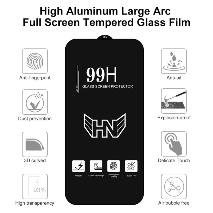 For iPhone 16e / 13 / 13 Pro High Aluminum Large Arc Full Screen Tempered Glass Film - iPhone 13 Tempered Glass by PMC TechLife | Online Shopping South Africa | PMC TechLife | Buy Now Pay Later Mobicred
