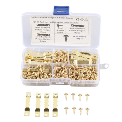 A6299 300 in 1 RV High-bow Double-sided Serrated Hanger Hooks with Self-tapping Screws(Gold) - Booster Cable & Clip by PMC Jewellery | Online Shopping South Africa | PMC Jewellery | Buy Now Pay Later Mobicred