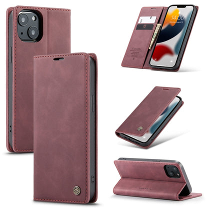 For iPhone 13 CaseMe-013 Multifunctional Retro Frosted Horizontal Flip Leather Case with Card Slot & Holder & Wallet(Wine Red) - iPhone 13 Cases by CaseMe | Online Shopping South Africa | PMC Jewellery | Buy Now Pay Later Mobicred