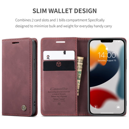 For iPhone 13 CaseMe-013 Multifunctional Retro Frosted Horizontal Flip Leather Case with Card Slot & Holder & Wallet(Wine Red) - iPhone 13 Cases by CaseMe | Online Shopping South Africa | PMC Jewellery | Buy Now Pay Later Mobicred