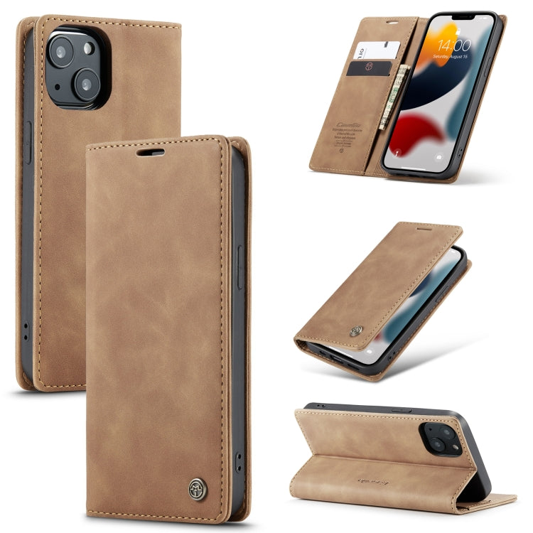 For iPhone 13 CaseMe-013 Multifunctional Retro Frosted Horizontal Flip Leather Case with Card Slot & Holder & Wallet(Brown) - iPhone 13 Cases by CaseMe | Online Shopping South Africa | PMC Jewellery | Buy Now Pay Later Mobicred