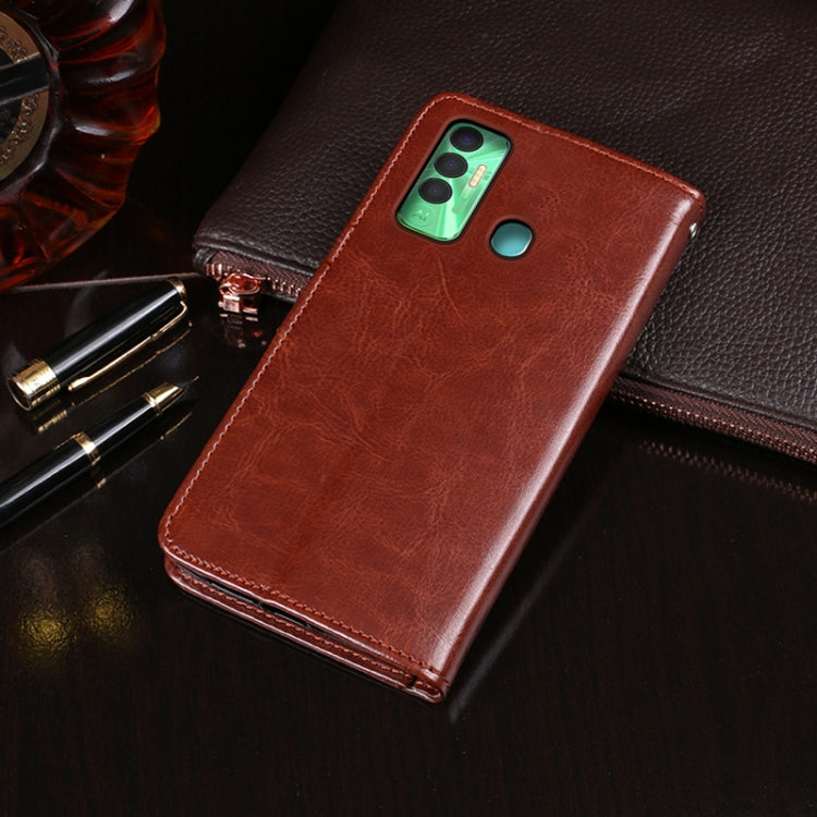 idewei Crazy Horse Texture Horizontal Flip Leather Case with Holder & Card Slots & Wallet For Tecno Spark 7P(Brown) - Tecno Cases by idewei | Online Shopping South Africa | PMC TechLife | Buy Now Pay Later Mobicred