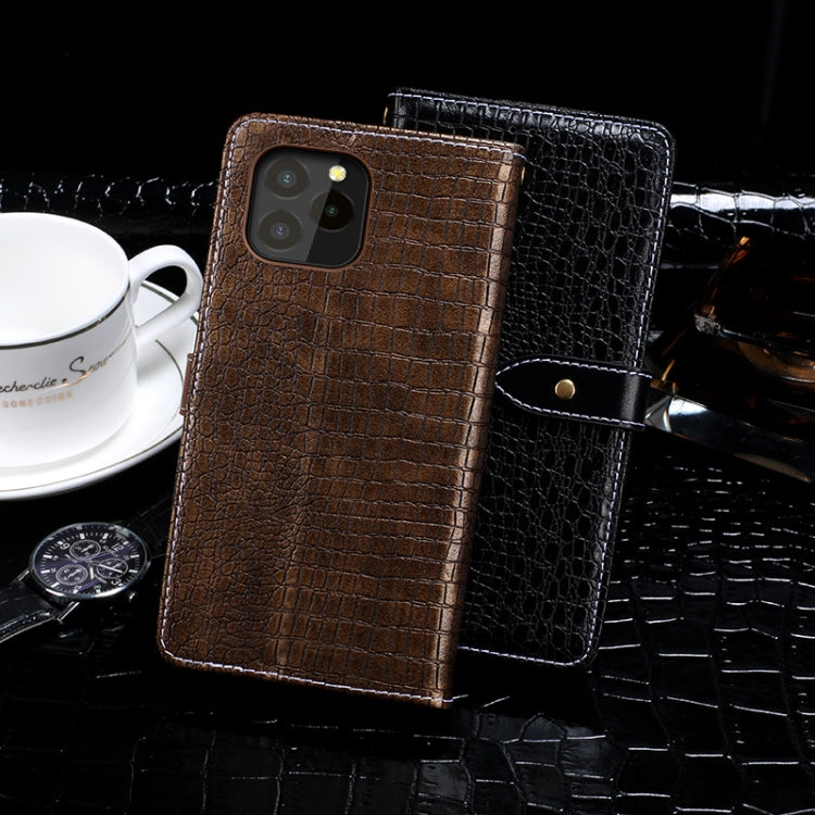 For Oukitel C21 Pro idewei Crocodile Texture Horizontal Flip Leather Case with Holder & Card Slots & Wallet(Black) - More Brand by idewei | Online Shopping South Africa | PMC Jewellery | Buy Now Pay Later Mobicred