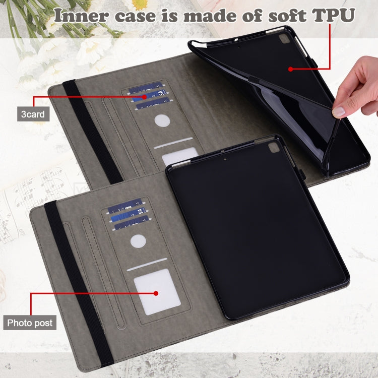 For Huawei MediaPad T3 10 Tree & Deer Pattern Pressed Printing Horizontal Flip PU Leather Case with Holder & Card Slots(Grey) - Huawei by PMC TechLife | Online Shopping South Africa | PMC TechLife | Buy Now Pay Later Mobicred