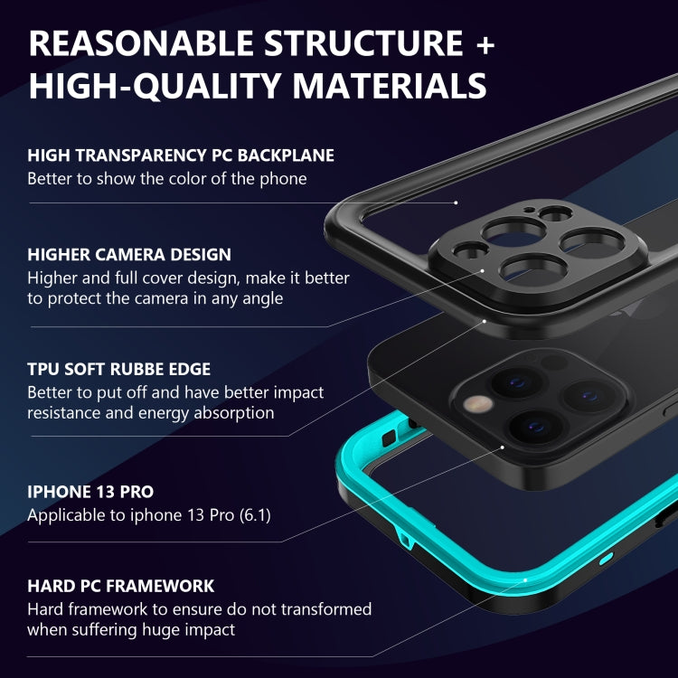 For iPhone 13 Pro RedPepper Transparent Dot Shockproof Waterproof PC + TPU Protective Case  (Blue) - iPhone 13 Pro Cases by RedPepper | Online Shopping South Africa | PMC TechLife | Buy Now Pay Later Mobicred