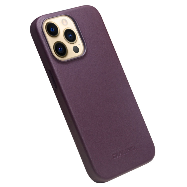 For iPhone 13 Pro QIALINO Nappa Cowhide MagSafe Magnetic Protective Case (Purple Crystal) - iPhone 13 Pro Cases by QIALINO | Online Shopping South Africa | PMC Jewellery | Buy Now Pay Later Mobicred