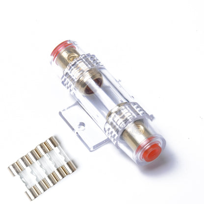 A0237 Car Audio Inline AGU 4 / 8 Gauge AGU Fuse Holder Gold Plated with 5 PCS 60A Fuse - Fuse by PMC Jewellery | Online Shopping South Africa | PMC Jewellery | Buy Now Pay Later Mobicred