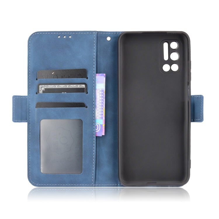 For Doogee N40 Pro Skin Feel Calf Pattern Horizontal Flip Leather Case with Holder & Card Slots & Photo Frame(Blue) - More Brand by PMC Jewellery | Online Shopping South Africa | PMC Jewellery | Buy Now Pay Later Mobicred