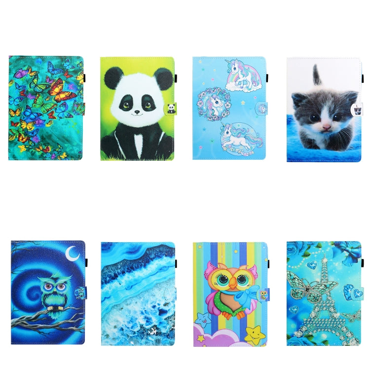 10 inch Universal Colored Drawing Horizontal Flip PU Leather Case with Holder & Card Slot(Moon Owl) - 10 - 11 inch by PMC TechLife | Online Shopping South Africa | PMC TechLife | Buy Now Pay Later Mobicred