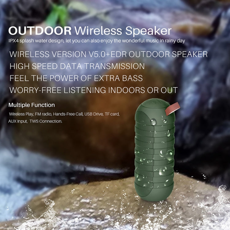 NewRixing NR-3025 TWS Outdoor Portable Splashproof Bluetooth Speaker with Flashlight Function(Grey) - Desktop Speaker by NewRixing | Online Shopping South Africa | PMC Jewellery | Buy Now Pay Later Mobicred