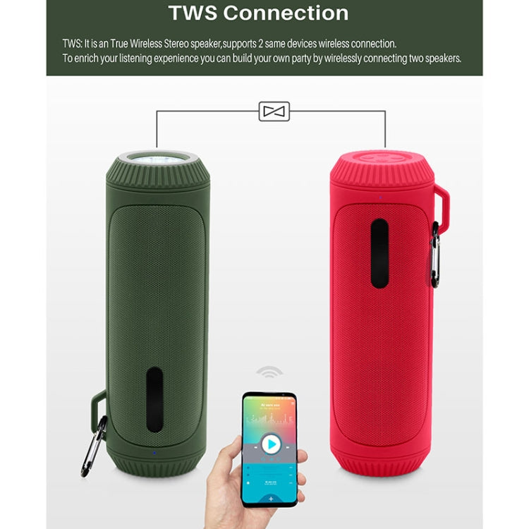 NewRixing NR-4016A TWS Outdoor Splashproof Bluetooth Speaker with Carabiner Handle & SOS Flashlight(Blue) - Desktop Speaker by NewRixing | Online Shopping South Africa | PMC Jewellery | Buy Now Pay Later Mobicred