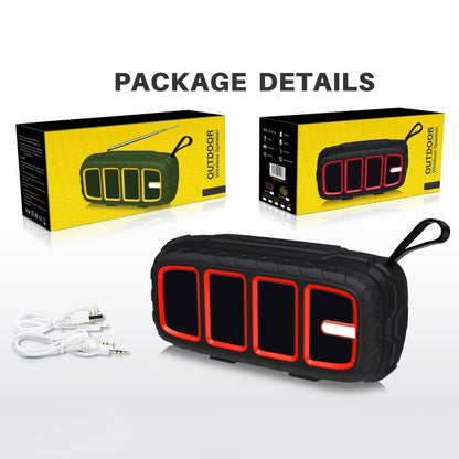 NewRixing NR-5018 Outdoor Portable Bluetooth Speaker, Support Hands-free Call / TF Card / FM / U Disk(Black+Red) - Desktop Speaker by NewRixing | Online Shopping South Africa | PMC Jewellery | Buy Now Pay Later Mobicred