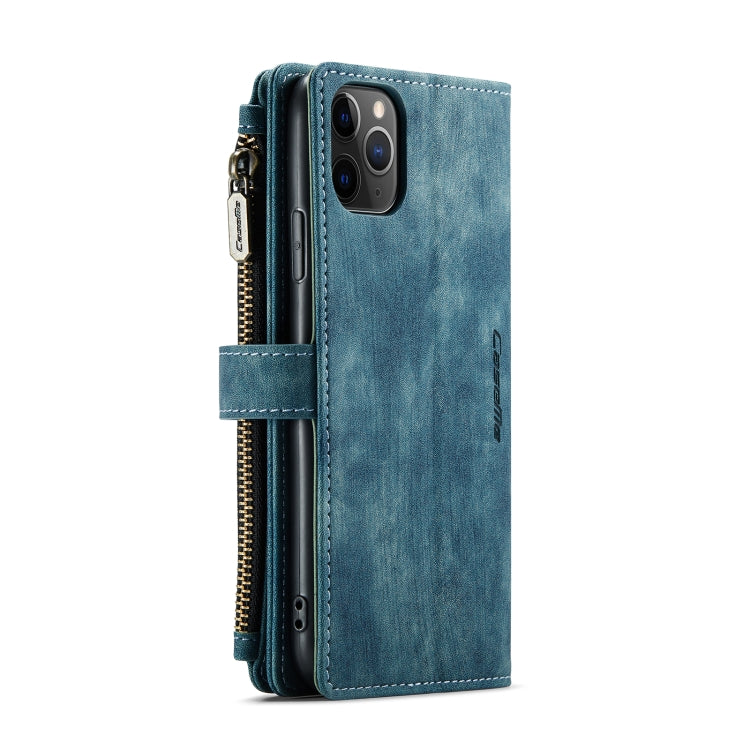 For iPhone 11 Pro Max CaseMe-C30 PU + TPU Multifunctional Horizontal Flip Leather Case with Holder & Card Slot & Wallet & Zipper Pocket (Blue) - iPhone 11 Pro Max Cases by CaseMe | Online Shopping South Africa | PMC Jewellery | Buy Now Pay Later Mobicred