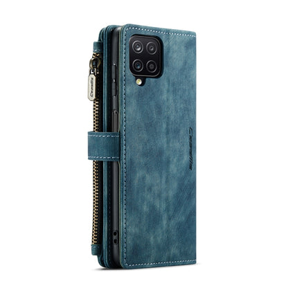 For Samsung Galaxy A12 CaseMe-C30 PU + TPU Multifunctional Horizontal Flip Leather Case with Holder & Card Slot & Wallet & Zipper Pocket(Blue) - Galaxy Phone Cases by CaseMe | Online Shopping South Africa | PMC Jewellery | Buy Now Pay Later Mobicred