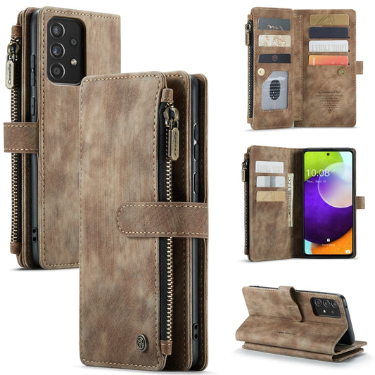 For Samsung Galaxy A52 5G / 4G CaseMe-C30 PU + TPU Multifunctional Horizontal Flip Leather Case with Holder & Card Slot & Wallet & Zipper Pocket(Brown) - Galaxy Phone Cases by CaseMe | Online Shopping South Africa | PMC Jewellery | Buy Now Pay Later Mobicred