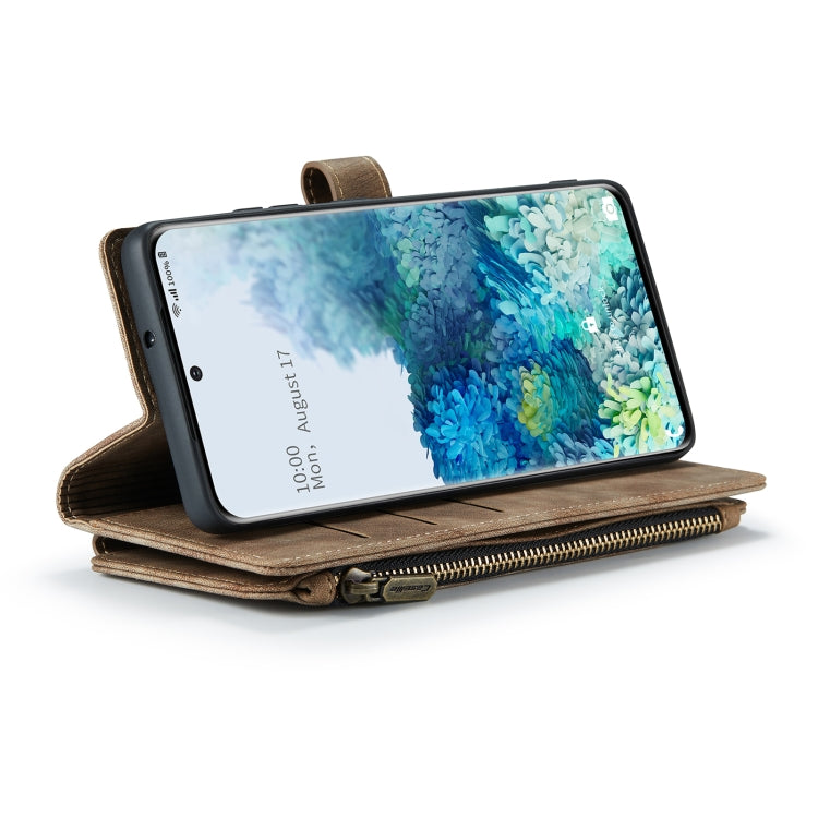 For Samsung Galaxy S20+ 5G CaseMe-C30 PU + TPU Multifunctional Horizontal Flip Leather Case with Holder & Card Slot & Wallet & Zipper Pocket(Brown) - Galaxy Phone Cases by CaseMe | Online Shopping South Africa | PMC Jewellery | Buy Now Pay Later Mobicred