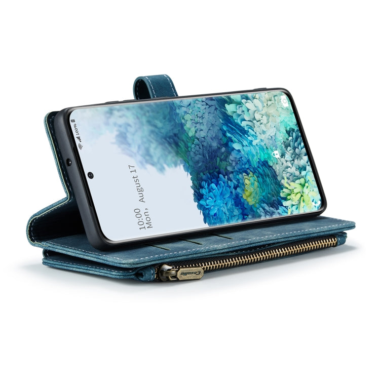 For Samsung Galaxy S20+ 5G CaseMe-C30 PU + TPU Multifunctional Horizontal Flip Leather Case with Holder & Card Slot & Wallet & Zipper Pocket(Blue) - Galaxy Phone Cases by CaseMe | Online Shopping South Africa | PMC Jewellery | Buy Now Pay Later Mobicred