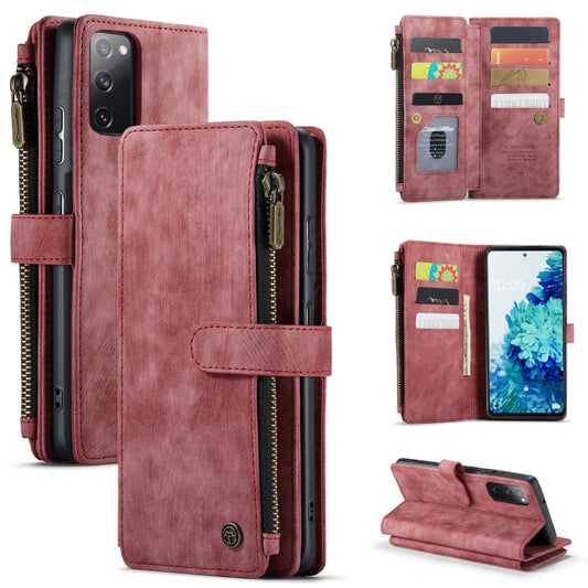 For Samsung Galaxy S20 FE CaseMe-C30 PU + TPU Multifunctional Horizontal Flip Leather Case with Holder & Card Slot & Wallet & Zipper Pocket(Red) - Galaxy S20 FE Cases by CaseMe | Online Shopping South Africa | PMC Jewellery | Buy Now Pay Later Mobicred