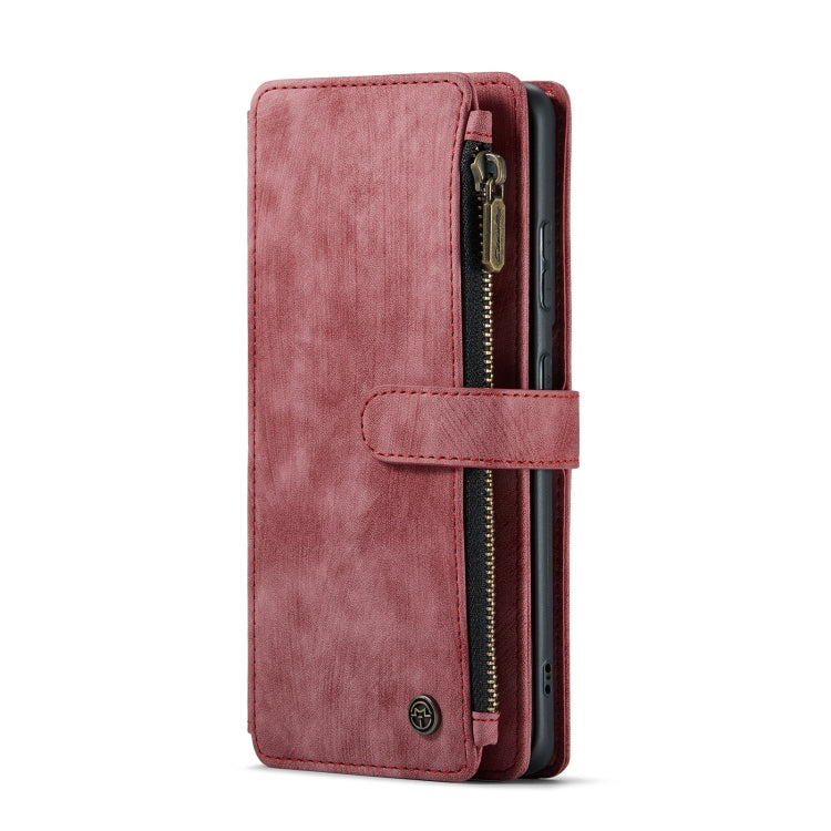 For Samsung Galaxy S21 5G CaseMe-C30 PU + TPU Multifunctional Horizontal Flip Leather Case with Holder & Card Slot & Wallet & Zipper Pocket(Red) - Galaxy S21 5G Cases by CaseMe | Online Shopping South Africa | PMC Jewellery | Buy Now Pay Later Mobicred