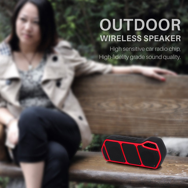 NewRixing NR-5011 Outdoor Portable Bluetooth Speakerr, Support Hands-free Call / TF Card / FM / U Disk(Red) - free shipping - PMC Jewellery - Order now!
