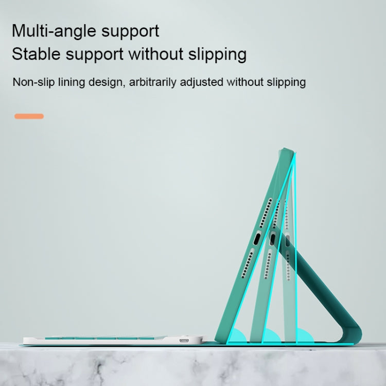 HK006 Square Keys Detachable Bluetooth Keyboard Leather Tablet Case with Holder for iPad mini 6(Mint Green) - free shipping - PMC TechLife - Order now!