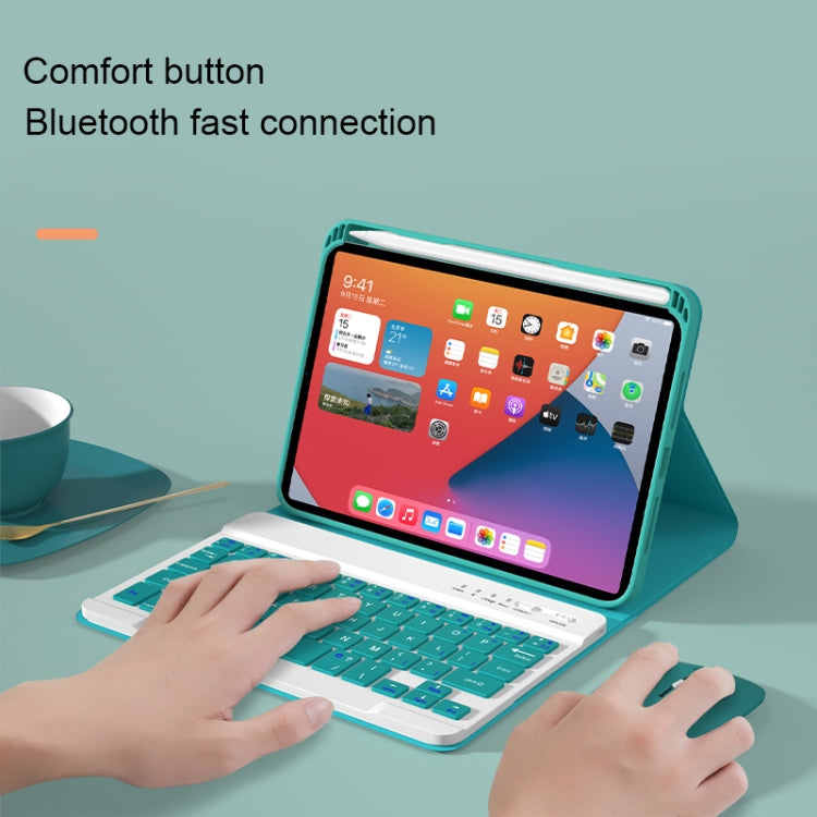 HK006 Square Keys Detachable Bluetooth Keyboard Leather Tablet Case with Holder for iPad mini 6(Mint Green) - free shipping - PMC TechLife - Order now!
