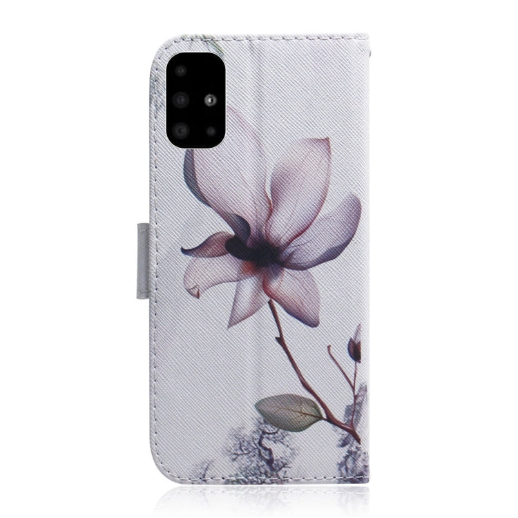 For Galaxy A51 Coloured Drawing Horizontal Flip Leather Case, with Holder & Card Slots & Wallet(Magnolia Flower) - Galaxy Phone Cases by PMC Jewellery | Online Shopping South Africa | PMC Jewellery