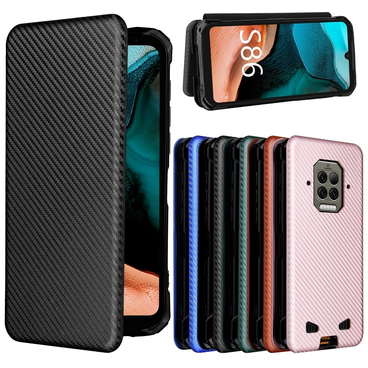 For Doogee S86 / S86 Pro Carbon Fiber Texture Horizontal Flip TPU + PC + PU Leather Case with Card Slot(Black) - More Brand by PMC Jewellery | Online Shopping South Africa | PMC Jewellery | Buy Now Pay Later Mobicred