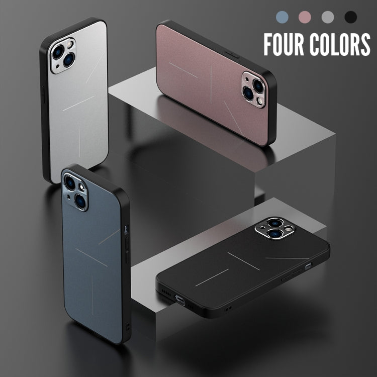 For iPhone 12 R-JUST RJ-52 3-Line Style Metal TPU Shockproof Protective Case(Blue) - iPhone 12 / 12 Pro Cases by R-JUST | Online Shopping South Africa | PMC TechLife | Buy Now Pay Later Mobicred