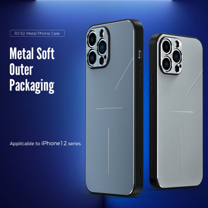 For iPhone 12 Pro Max R-JUST RJ-52 3-Line Style Metal TPU Shockproof Protective Case(Blue) - iPhone 12 Pro Max Cases by R-JUST | Online Shopping South Africa | PMC Jewellery