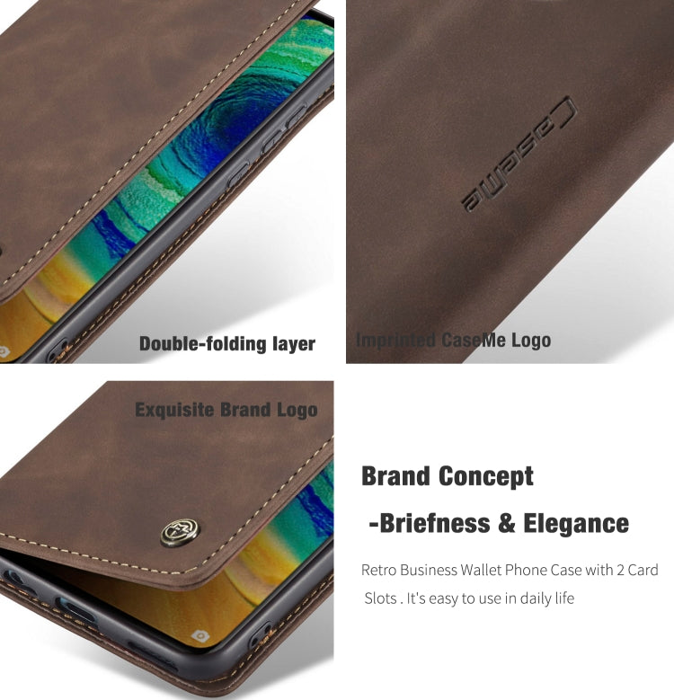 For Huawei Mate 30 4G / 5G CaseMe-013 Multifunctional Horizontal Flip Leather Case with Card Slot & Holder & Wallet(Coffee) - Huawei Cases by CaseMe | Online Shopping South Africa | PMC Jewellery | Buy Now Pay Later Mobicred