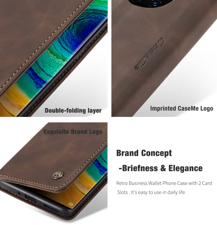 For Huawei Mate 30 Pro 4G / 5G CaseMe-013 Multifunctional Horizontal Flip Leather Case with Card Slot & Holder & Wallet(Coffee) - Huawei Cases by CaseMe | Online Shopping South Africa | PMC Jewellery | Buy Now Pay Later Mobicred