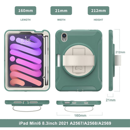 For iPad mini 6 360 Degree Rotation PC + TPU Protective Tablet Case with Holder & Hand-strap(Jade Green) - iPad mini 6 Cases by PMC Jewellery | Online Shopping South Africa | PMC Jewellery | Buy Now Pay Later Mobicred