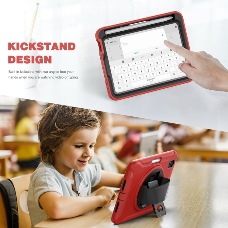 For iPad mini 6 360 Degree Rotation PC + TPU Protective Tablet Case with Holder & Hand-strap(Red) - iPad mini 6 Cases by PMC Jewellery | Online Shopping South Africa | PMC Jewellery | Buy Now Pay Later Mobicred