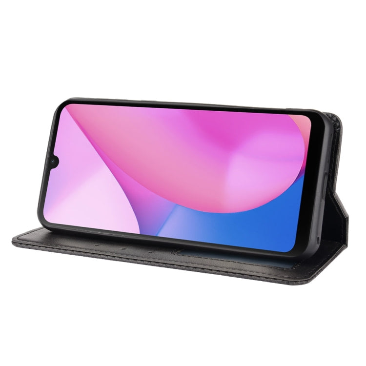 For Blackview Oscal C20 Magnetic Buckle Retro Crazy Horse Texture Horizontal Flip Leather Case with Holder & Card Slots & Photo Frame(Black) - More Brand by PMC Jewellery | Online Shopping South Africa | PMC Jewellery | Buy Now Pay Later Mobicred