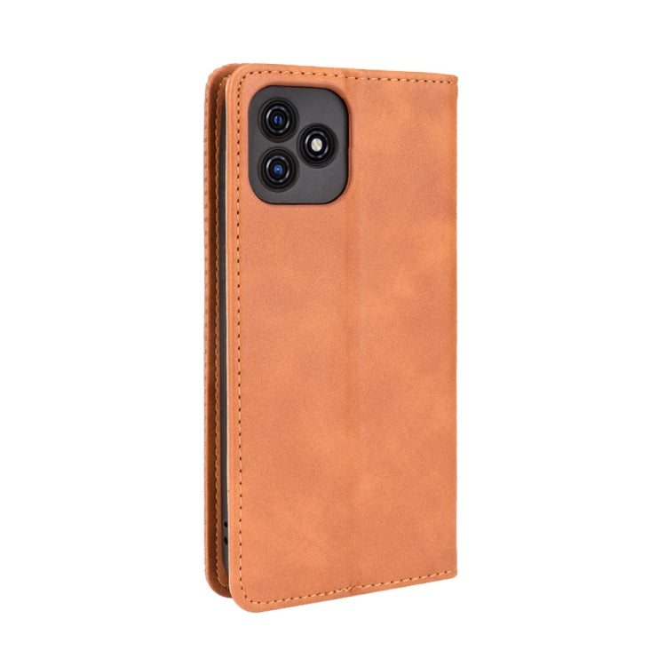 For Blackview Oscal C20 Magnetic Buckle Retro Crazy Horse Texture Horizontal Flip Leather Case with Holder & Card Slots & Photo Frame(Brown) - More Brand by PMC Jewellery | Online Shopping South Africa | PMC Jewellery | Buy Now Pay Later Mobicred