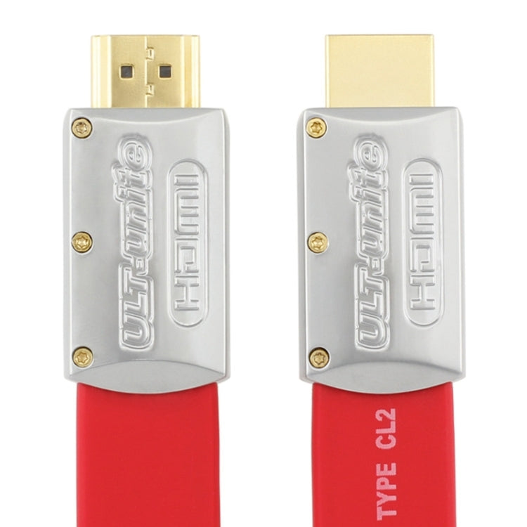 ULT-unite 4K Ultra HD Gold-plated HDMI to HDMI Flat Cable, Cable Length:2m(Red) - Cable by ult-unite | Online Shopping South Africa | PMC Jewellery | Buy Now Pay Later Mobicred